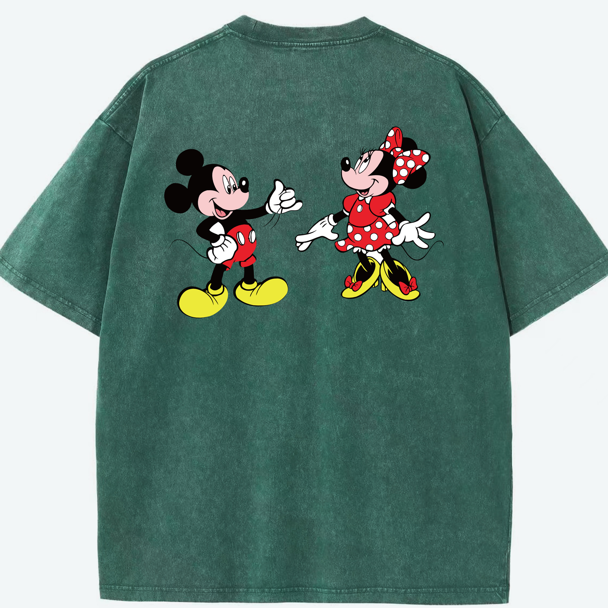 （画像用） ミッキーマウス Mickey Mouse 綿100% ヴィンテージ風 半袖Tシャツ（背面プリント）